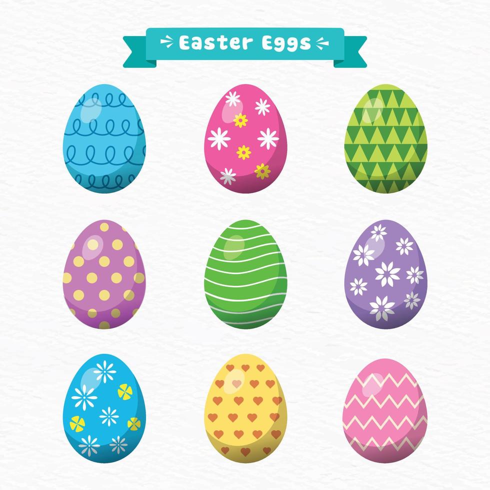 colección de vistoso Pascua de Resurrección huevos vector ilustración, diferente tipo de clipart diseño en eso