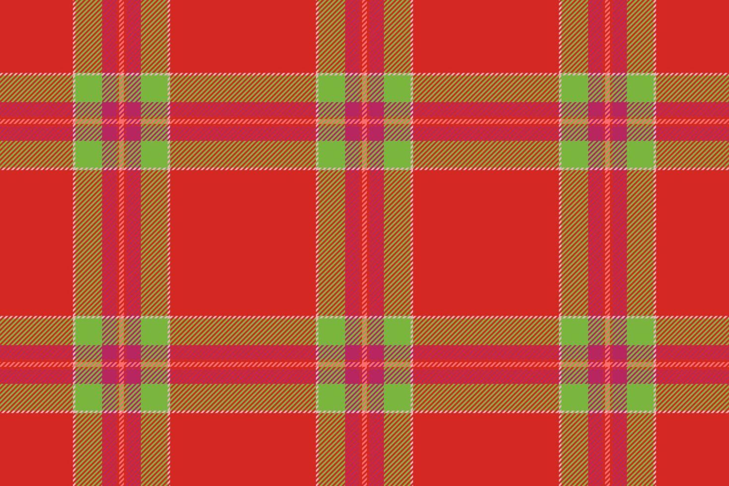 Plaid background, check seamless pattern in red. Vector fabric texture for textile print, wrapping paper, gift card or wallpaper.