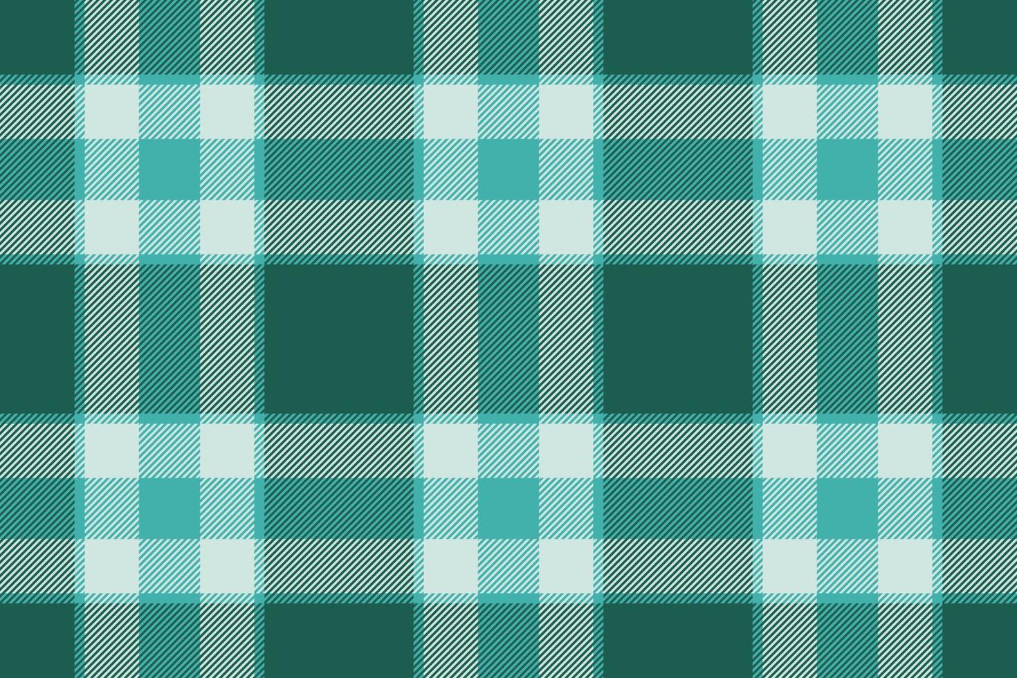 Plaid background, check seamless pattern in green. Vector fabric texture for textile print, wrapping paper, gift card or wallpaper.