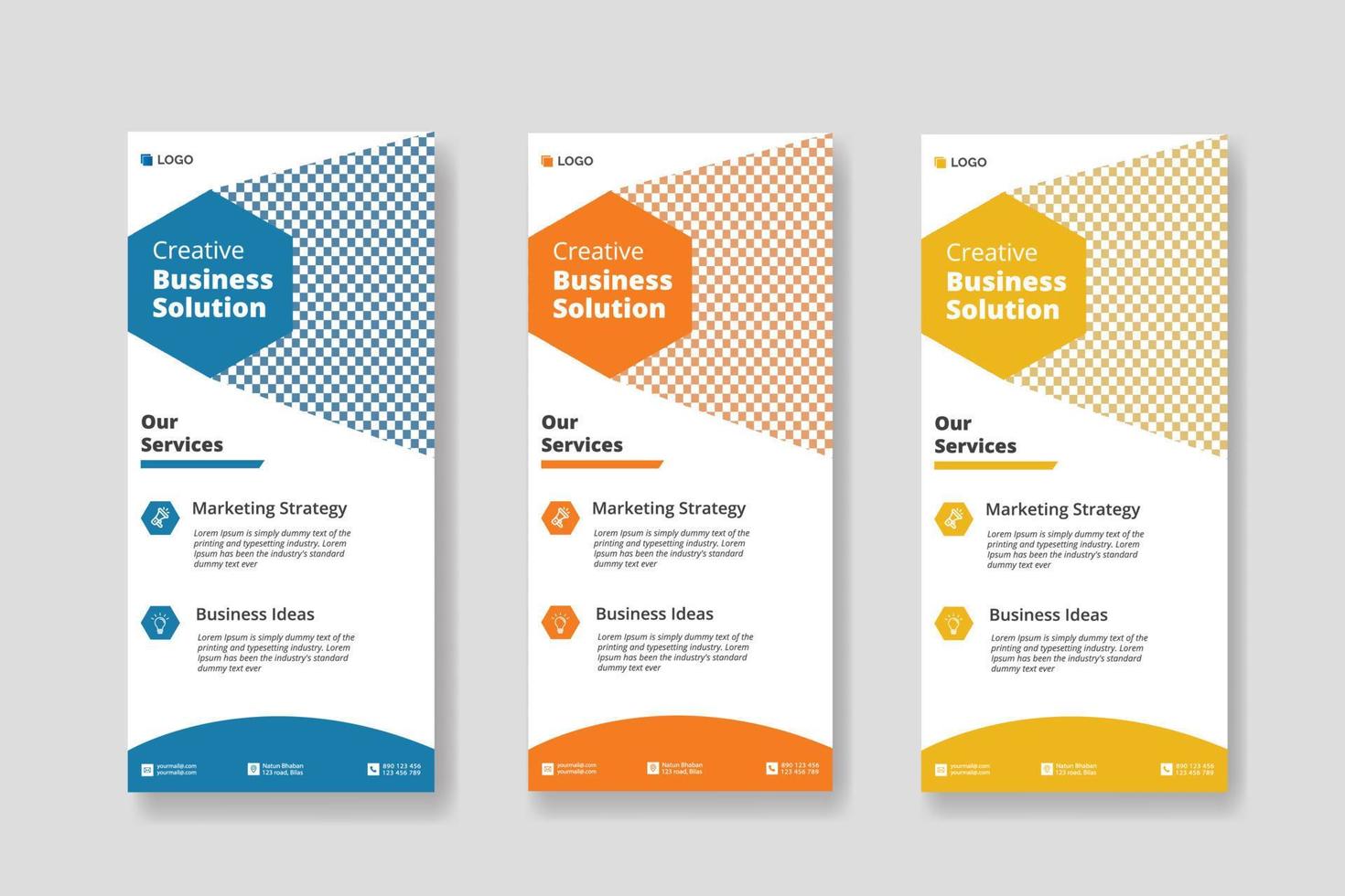 Modern business rollup flyer or rack card and dl flyer template vector
