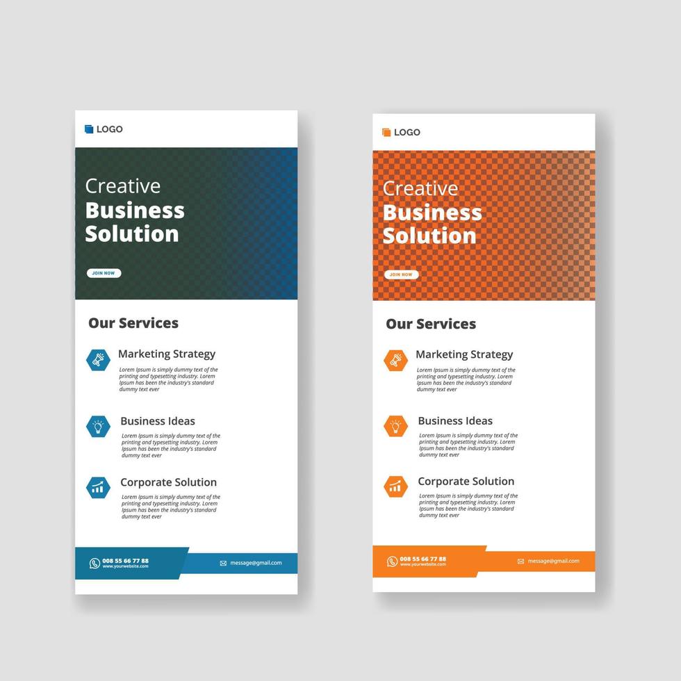 Modern business rollup flyer or rack card and dl flyer template vector