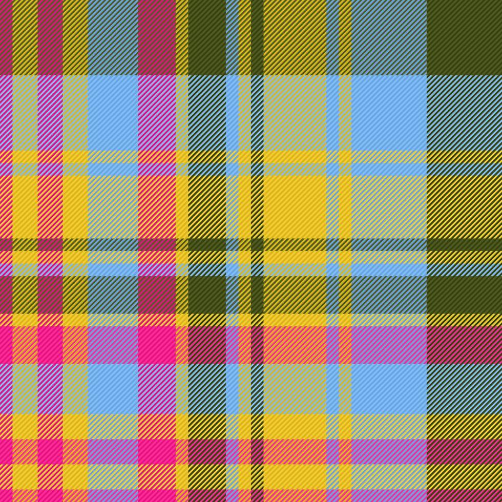 Check textile texture. Vector fabric pattern. Background plaid tartan seamless.