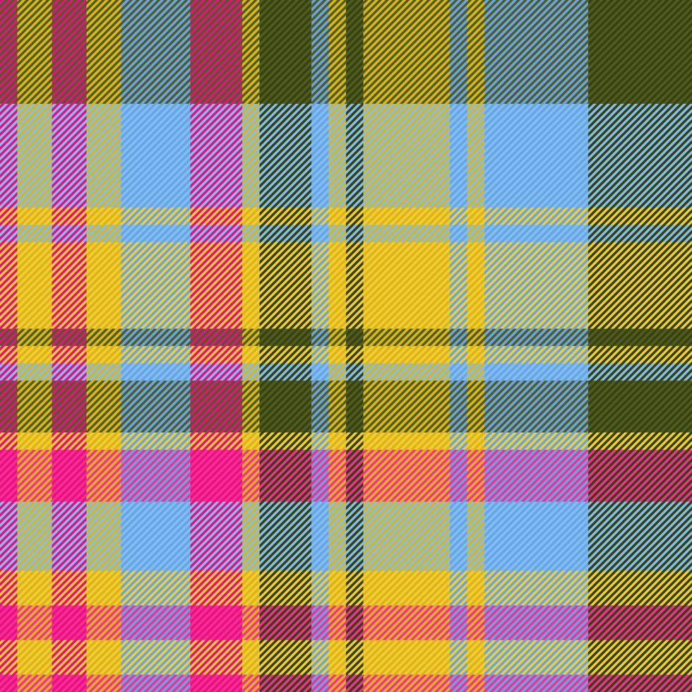 Check textile texture. Vector fabric pattern. Background plaid tartan seamless.