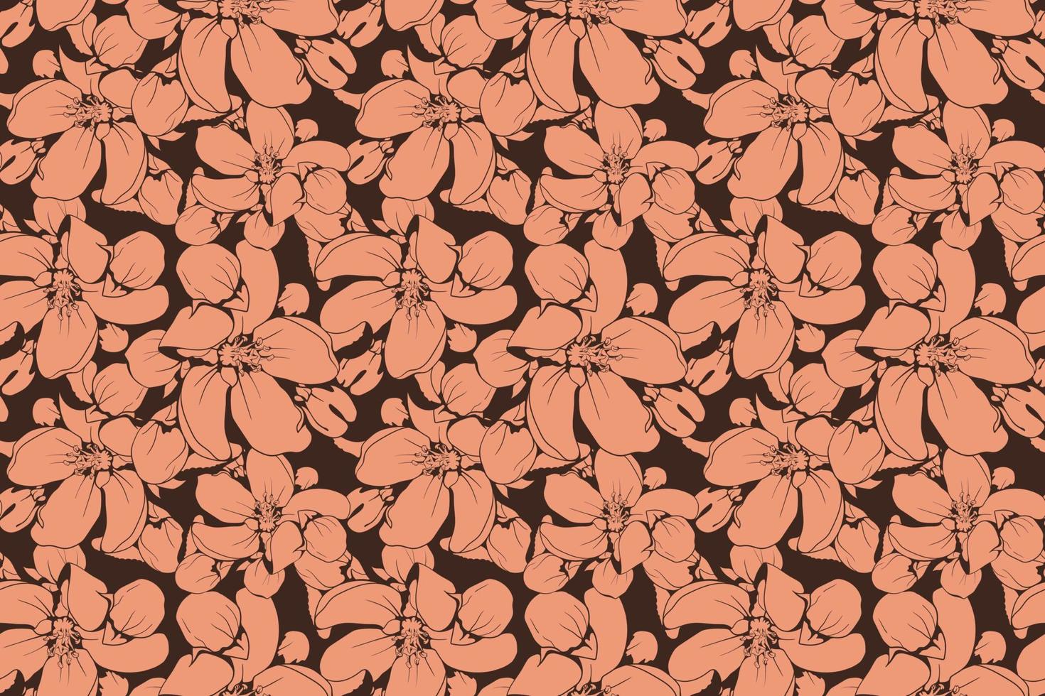 Floral pattern seamless vector background. Foliage and flower wallpaper design of nature.