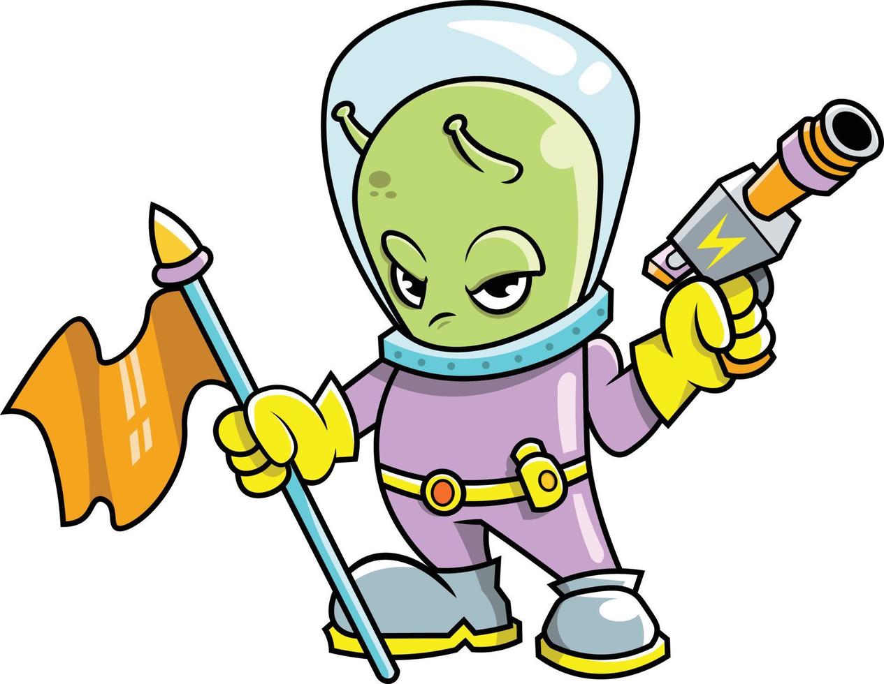 espacio extraterrestre mascota dibujos animados personaje vector