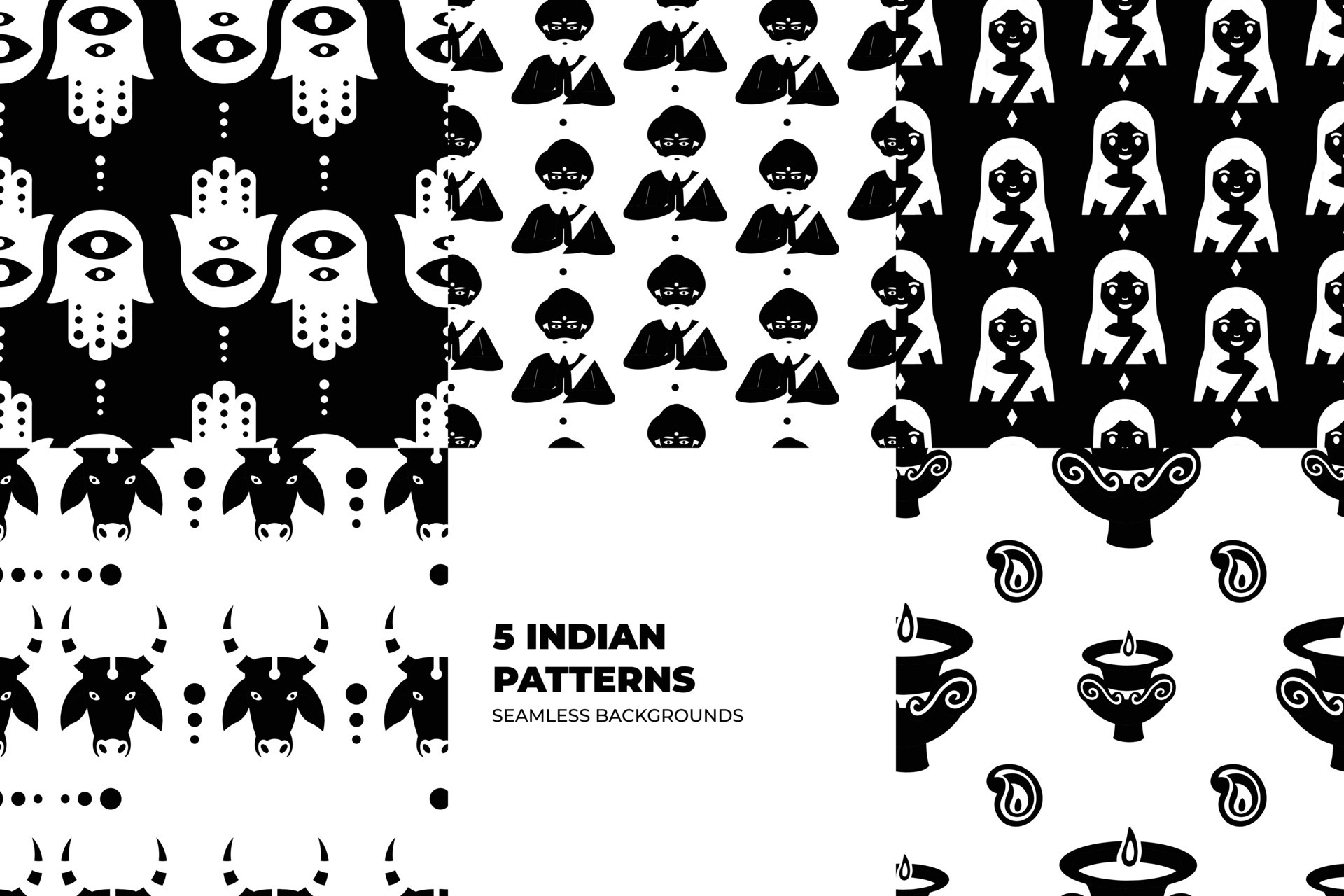 Indian Pattern Set 22182716 Vector Art at Vecteezy