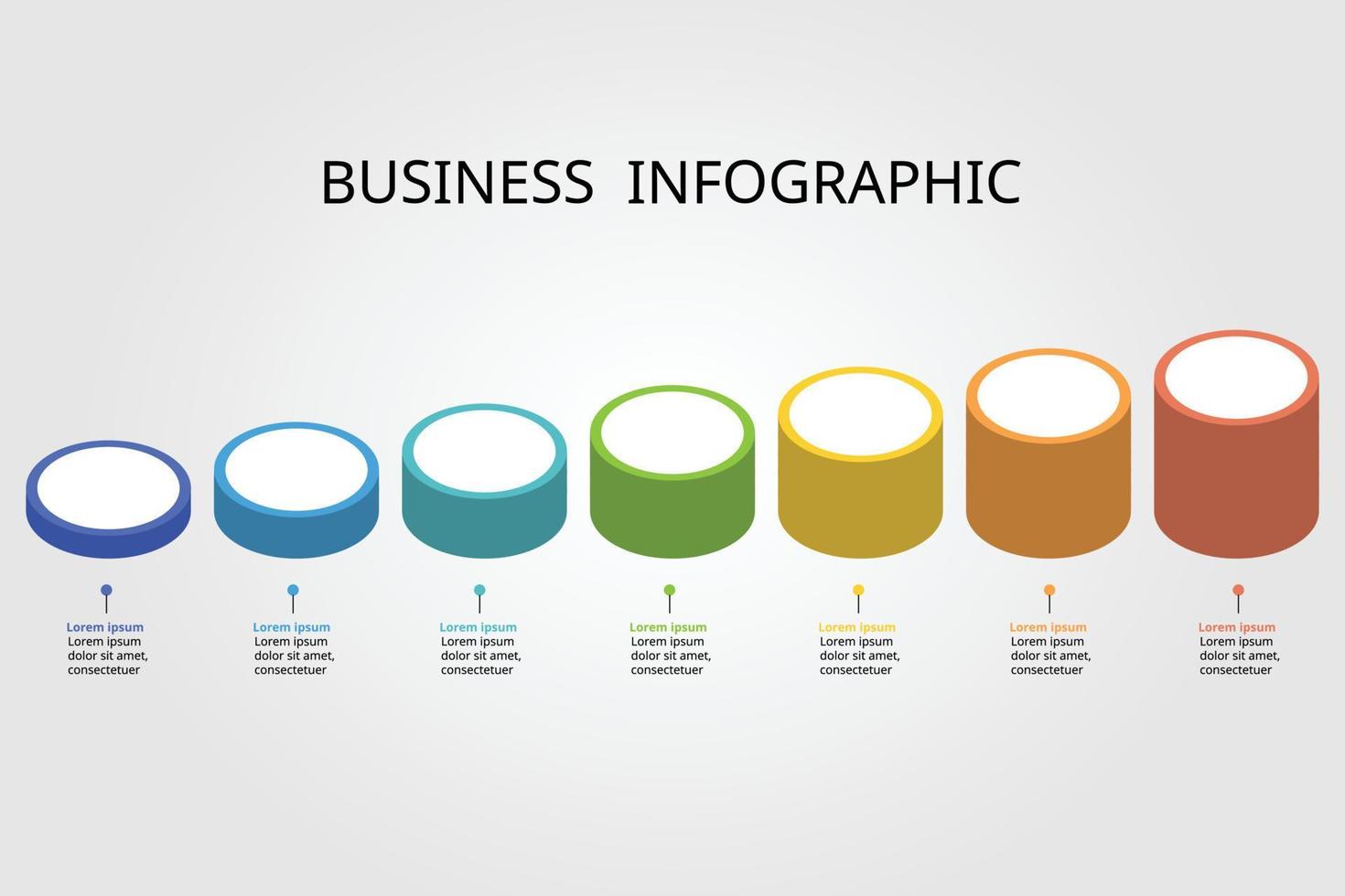 plantilla de círculo para infografía para presentación de 7 elementos vector