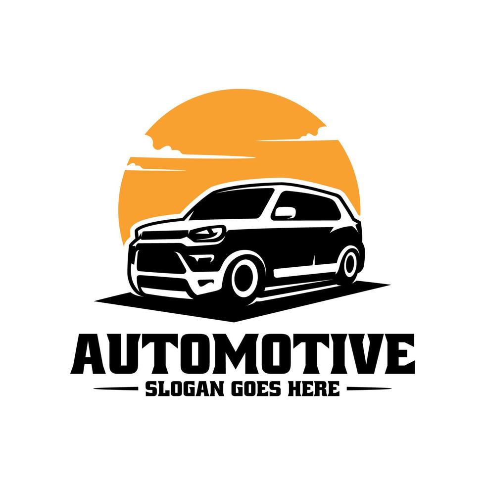 mini car illustration logo vector