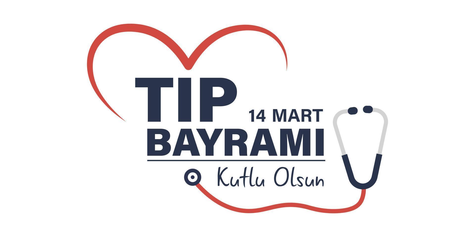 14 mart tip bayrami kutlu olsun. Translation Happy March 14 medical day. Background, poster, card, banner vector illustration