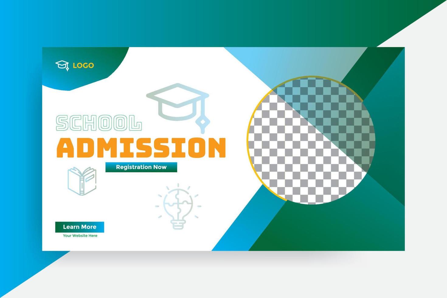 School admission web banner design  social media post design template. vector