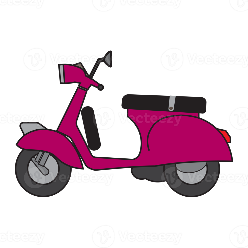 Scooter transport flat design, Classic scooters and colorful style png