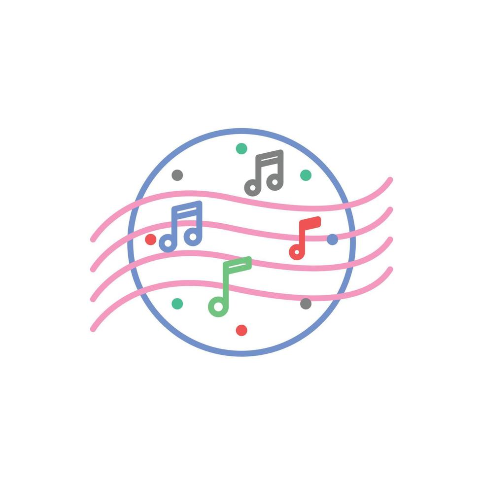 notes and melody icon line art vector