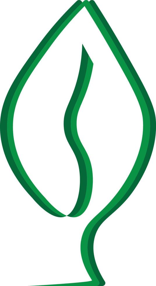logo vector graphic of simple leaf line icon