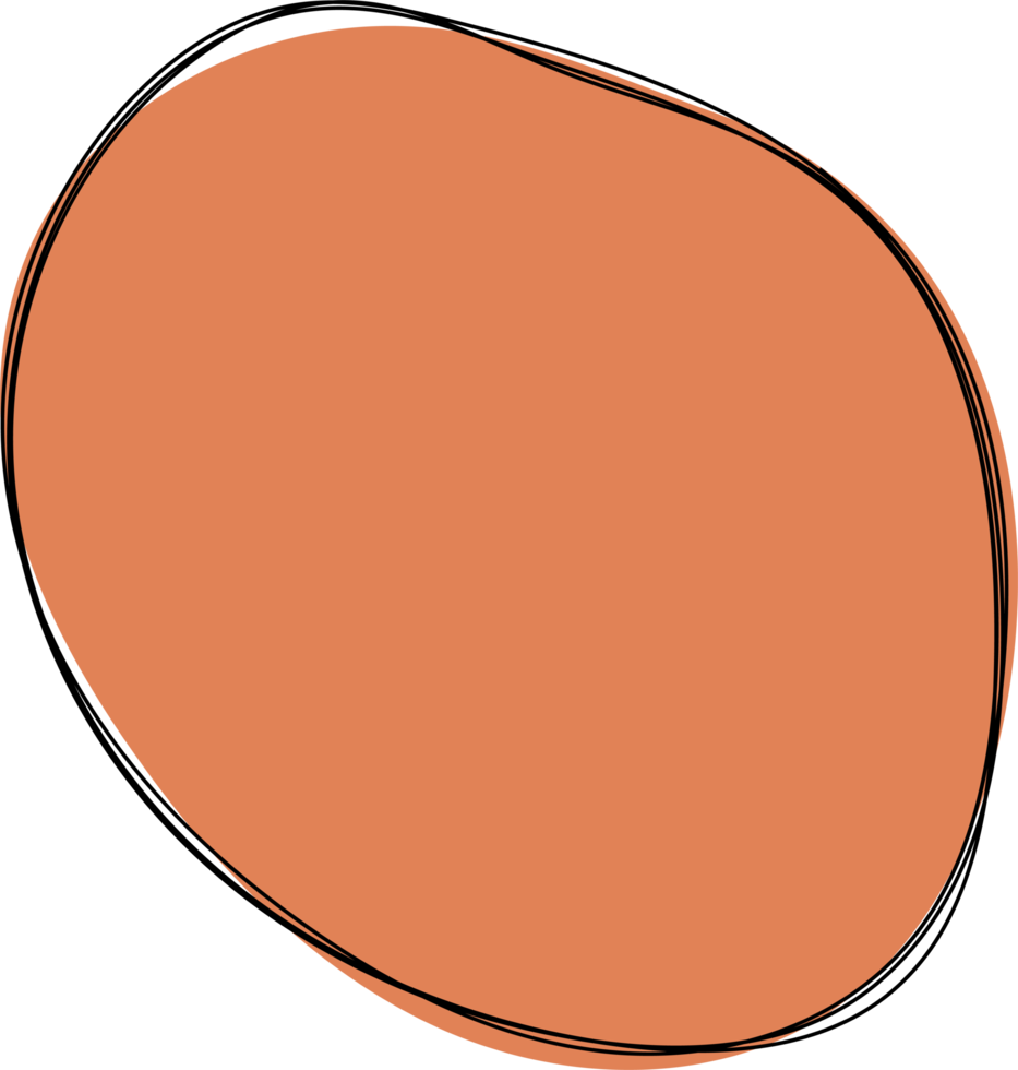 Hand drawn colored round blob clip art png