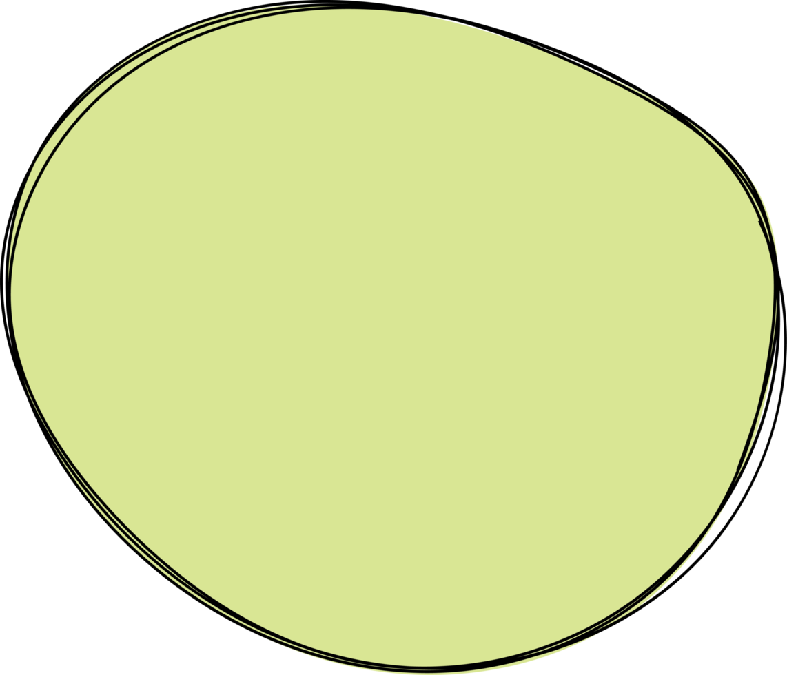 Hand drawn colored round blob clip art png