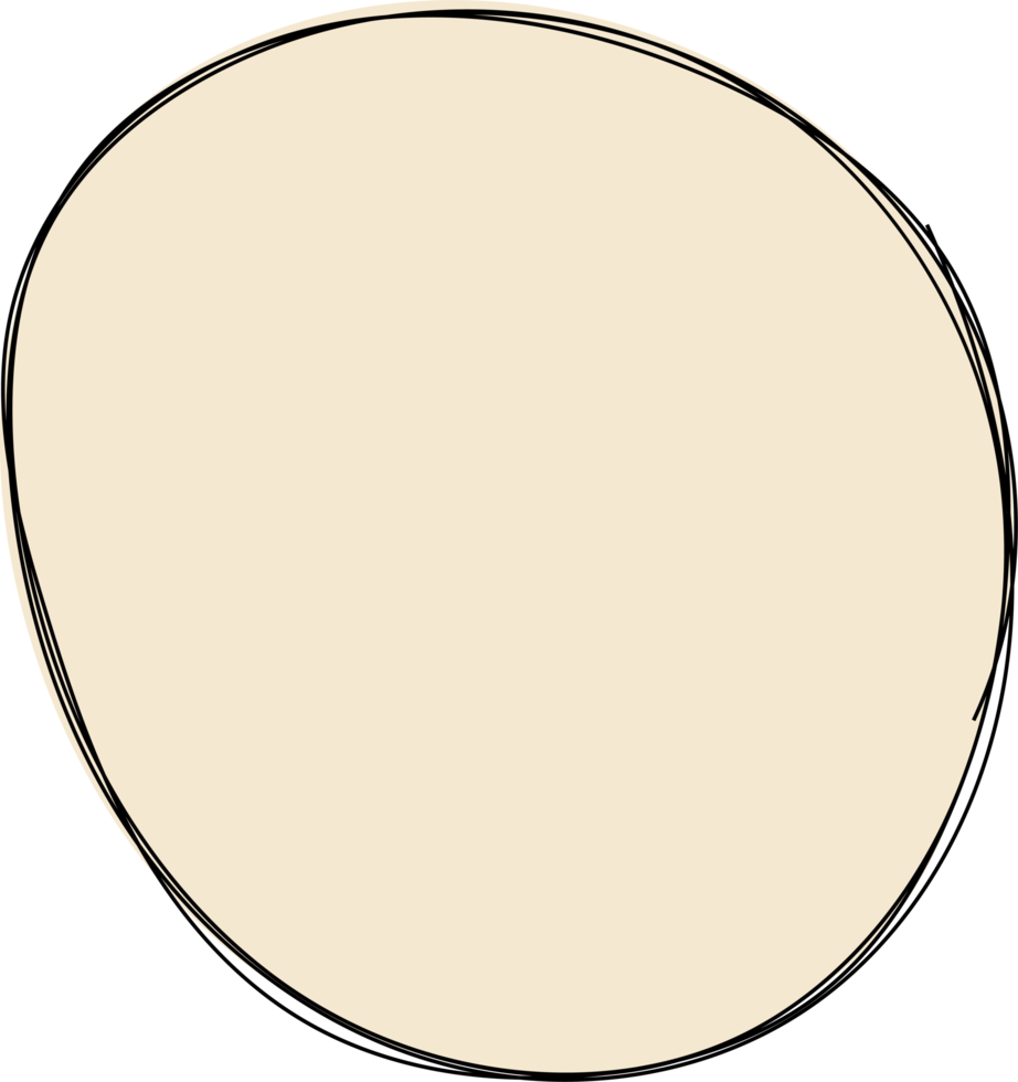 Hand drawn colored round blob clip art png