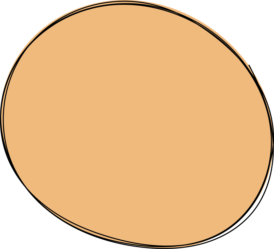 Hand drawn colored round blob clip art png