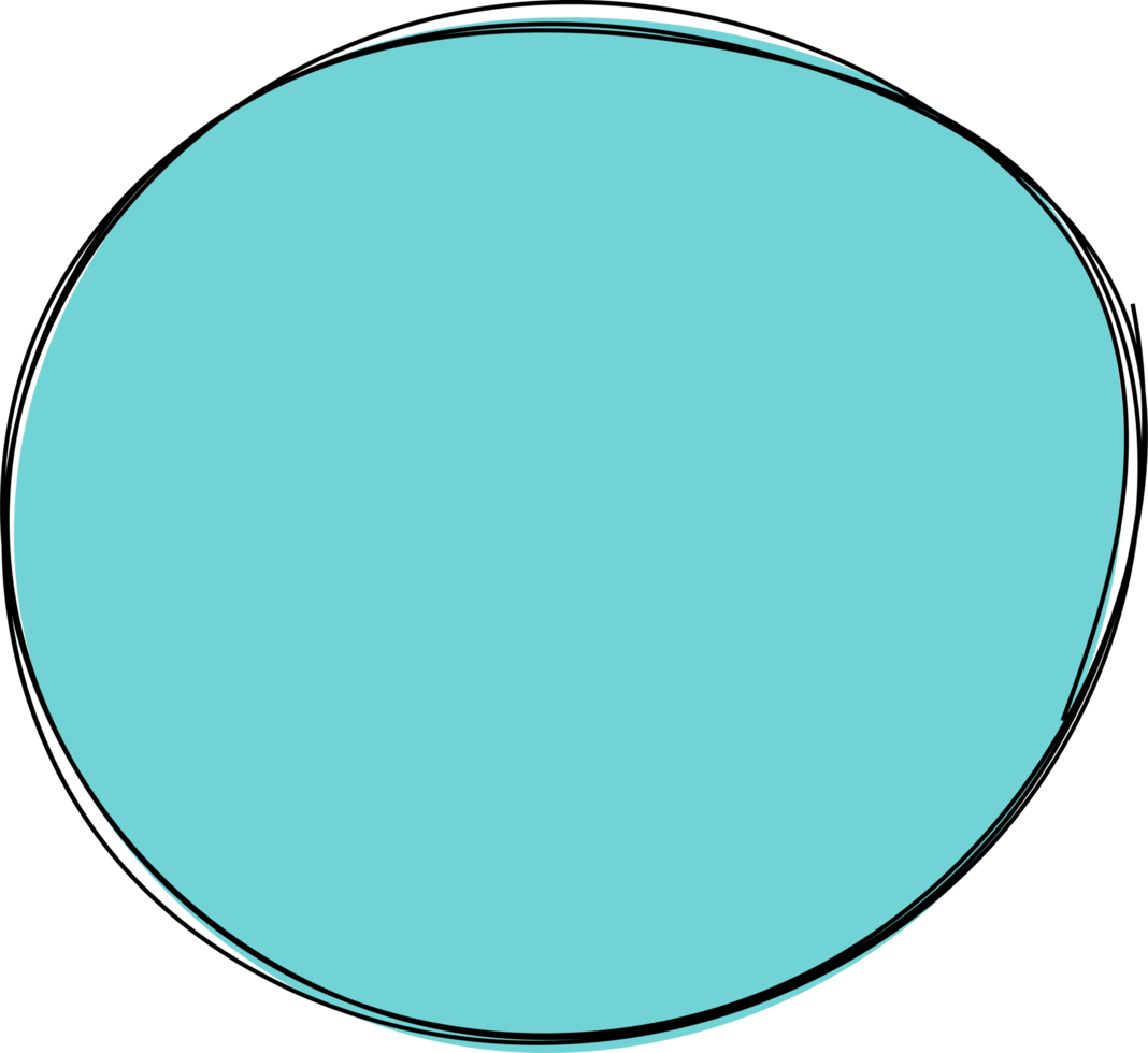 Hand drawn colored round blob clip art png