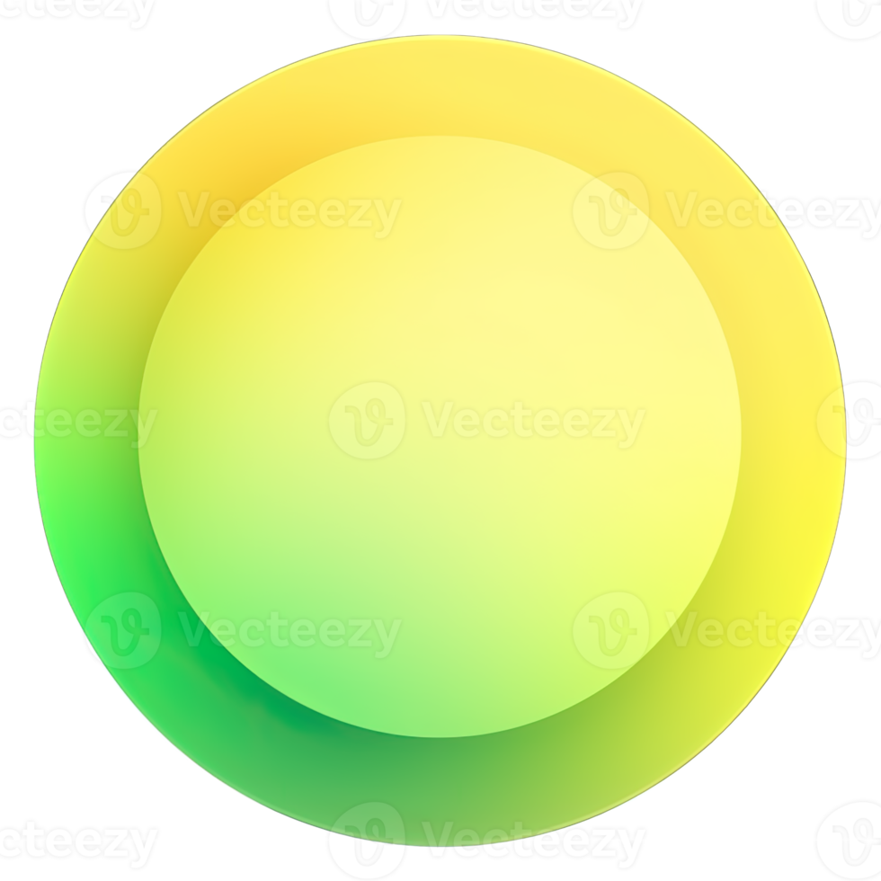 Green and yellow button isolated on white background. Vector illustration.Circle button with green and yellow gradients png