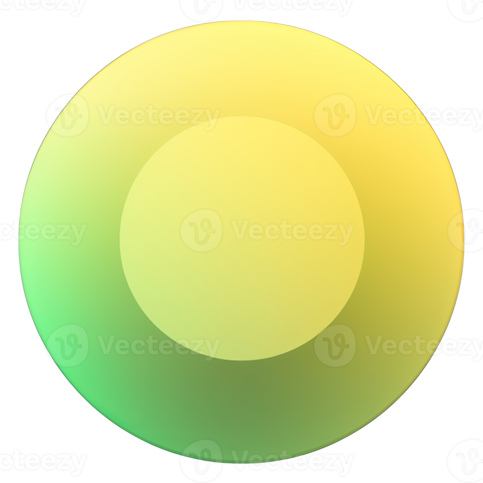 Green and yellow button isolated on white background. Vector illustration.Circle button with green and yellow gradients png