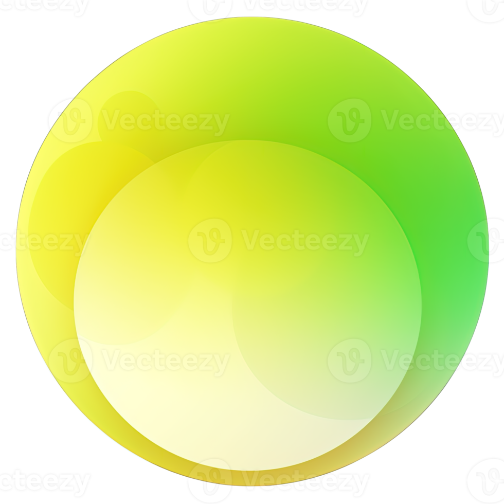 Green and yellow button isolated on white background. Vector illustration.Circle button with green and yellow gradients png