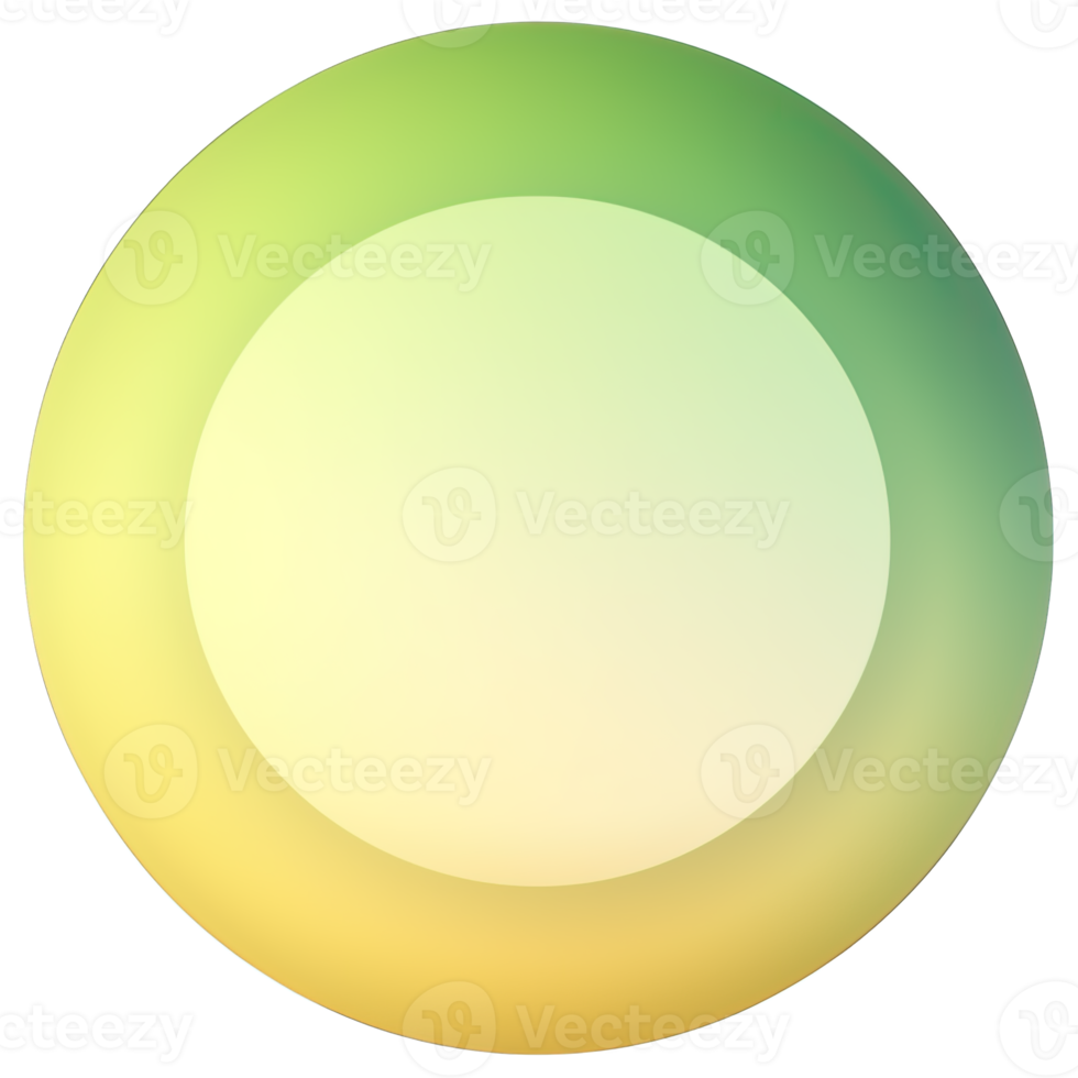 Green and yellow button isolated on white background. Vector illustration.Circle button with green and yellow gradients png