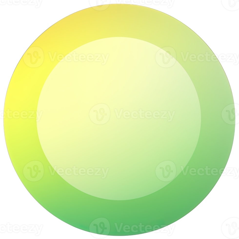Green and yellow button isolated on white background. Vector illustration.Circle button with green and yellow gradients png