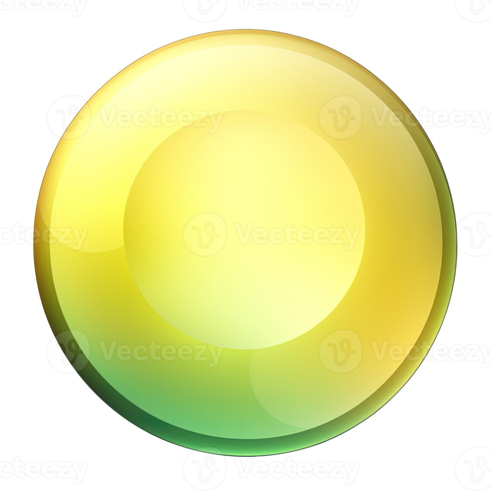 Green and yellow button isolated on white background. Vector illustration.Circle button with green and yellow gradients png