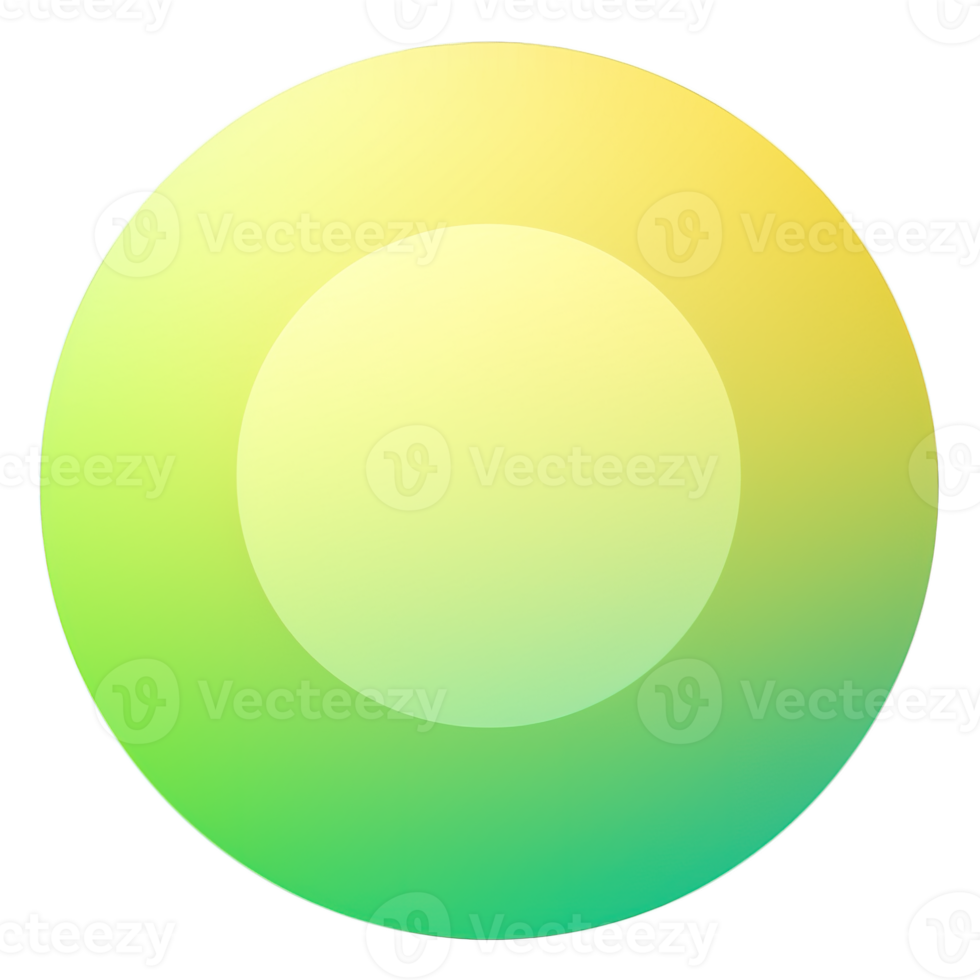 groen en geel knop geïsoleerd Aan wit achtergrond. vector illustratie.cirkel knop met groen en geel hellingen png