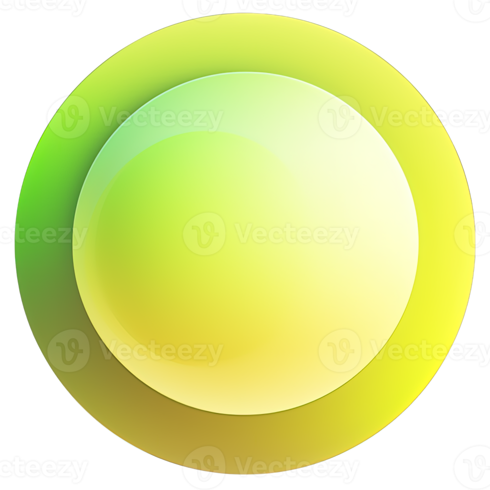 Green and yellow button isolated on white background. Vector illustration.Circle button with green and yellow gradients png