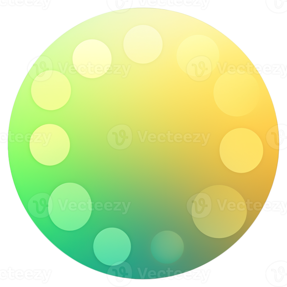 Green and yellow button isolated on white background. Vector illustration.Circle button with green and yellow gradients png