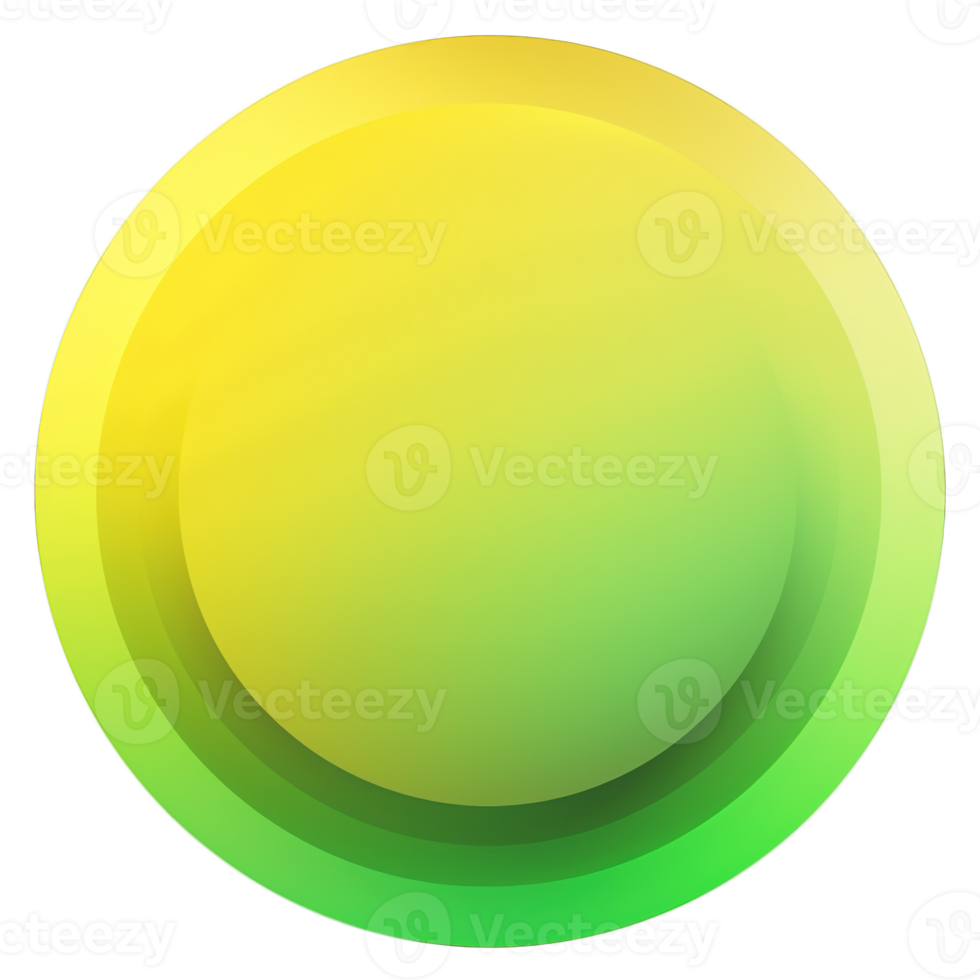 Green and yellow button isolated on white background. Vector illustration.Circle button with green and yellow gradients png