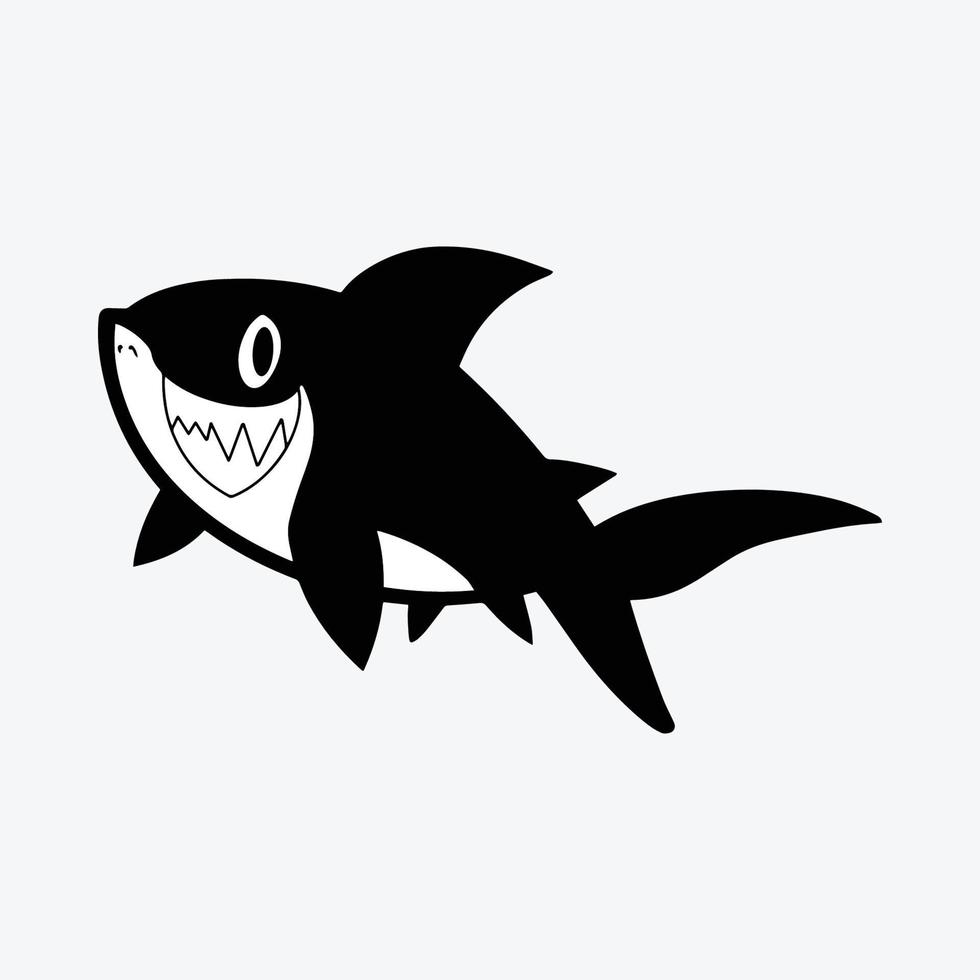 Swimming Smiling Shark Underwater Vector