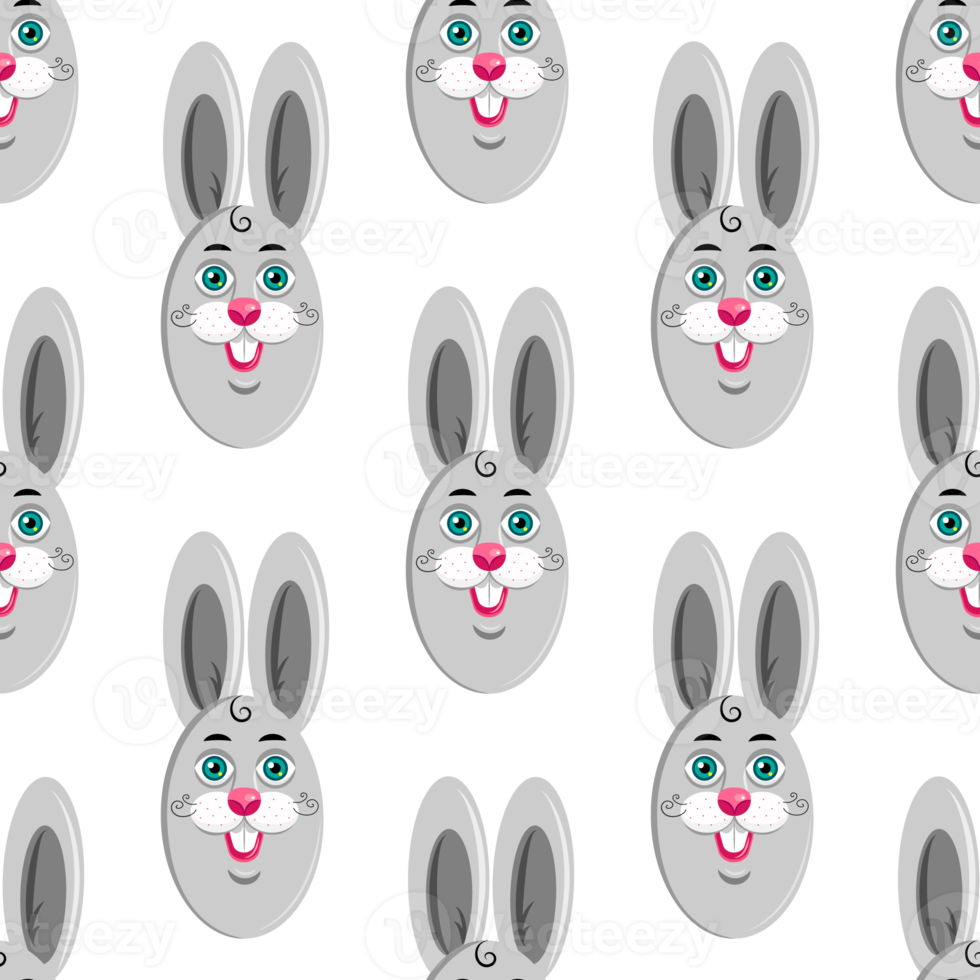 Easter bunny seamless pattern holiday animals background png