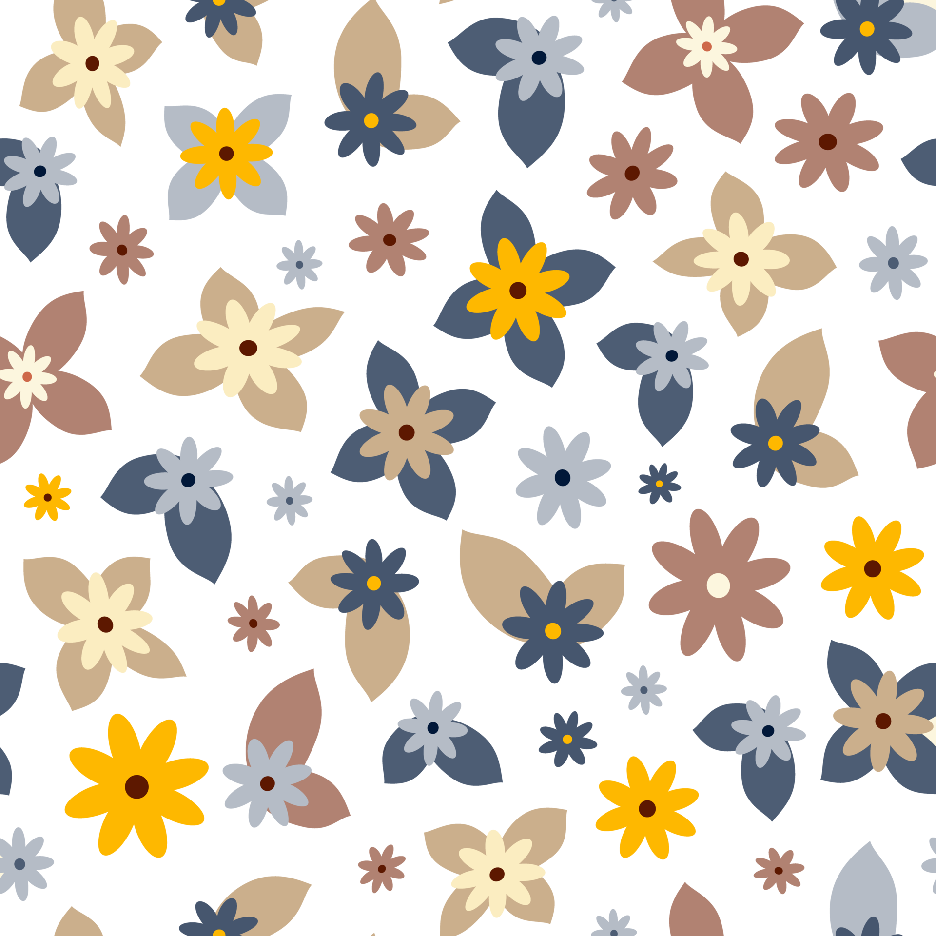 Hippie flowers boho seamless background. floral retro pattern