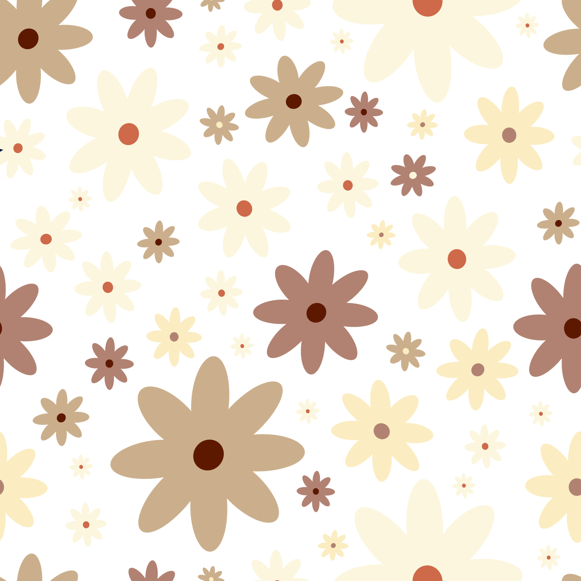 Hippie flowers boho seamless background. floral retro pattern