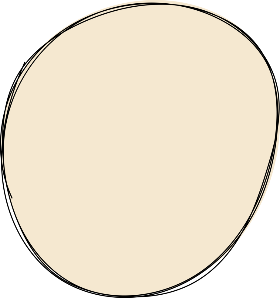 Hand drawn colored round blob clip art png
