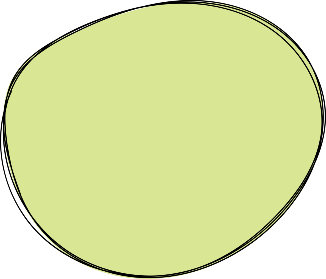 Hand drawn colored round blob clip art png