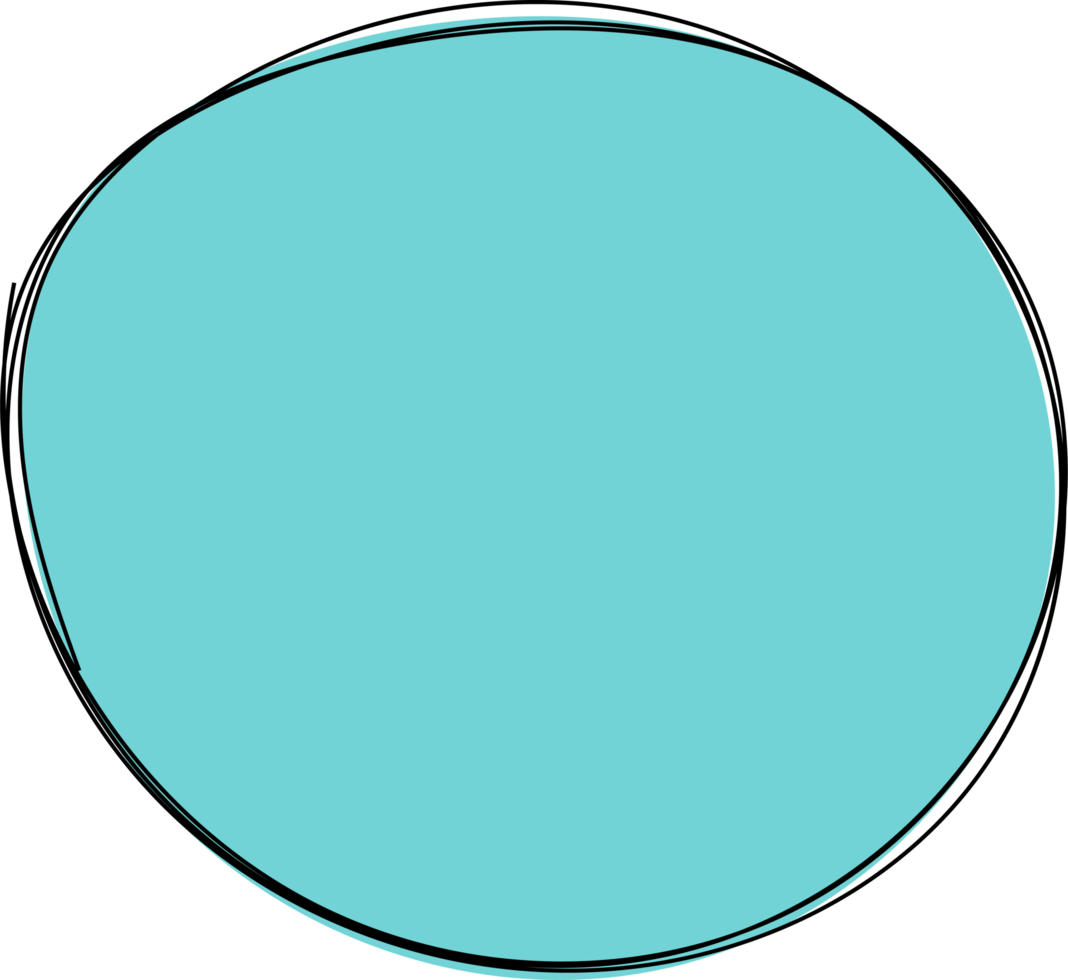 Hand drawn colored round blob clip art png