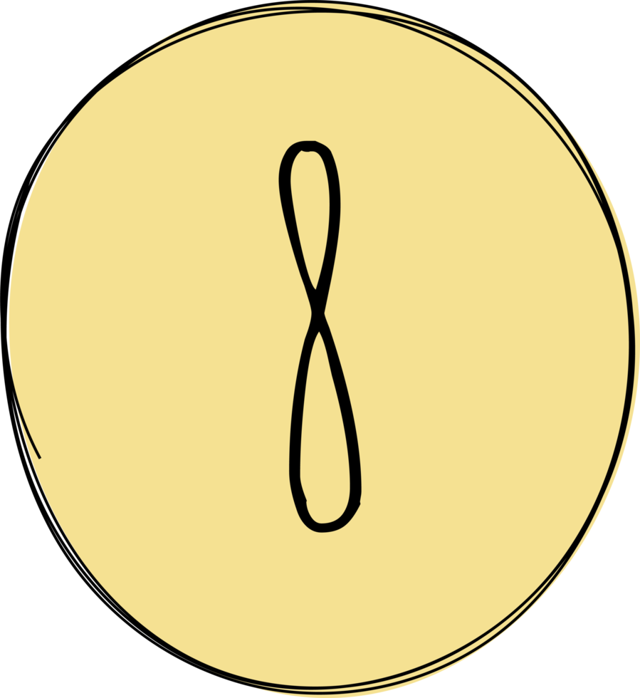 Hand drawn colored round blob with numbers clip art png