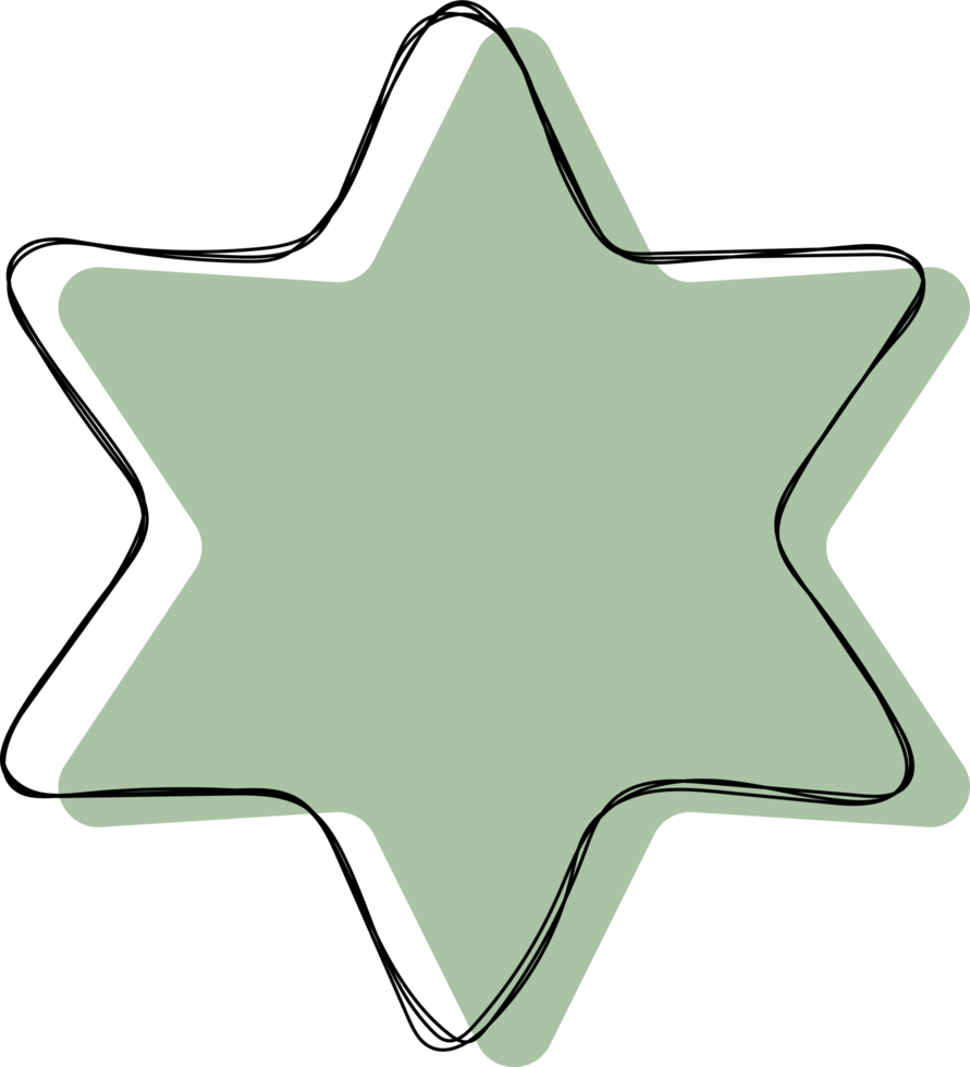 Hand drawn colored star banner png