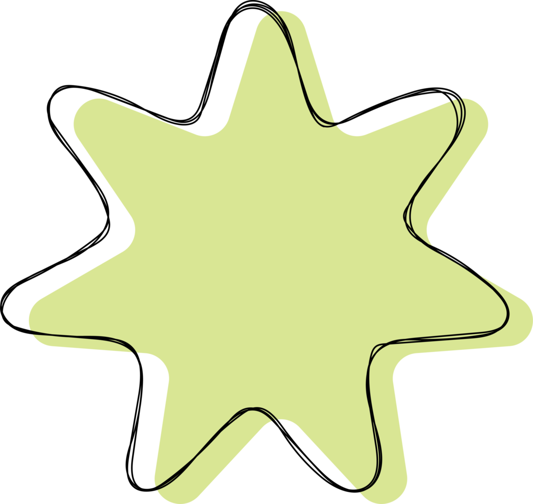 Hand drawn colored star banner png