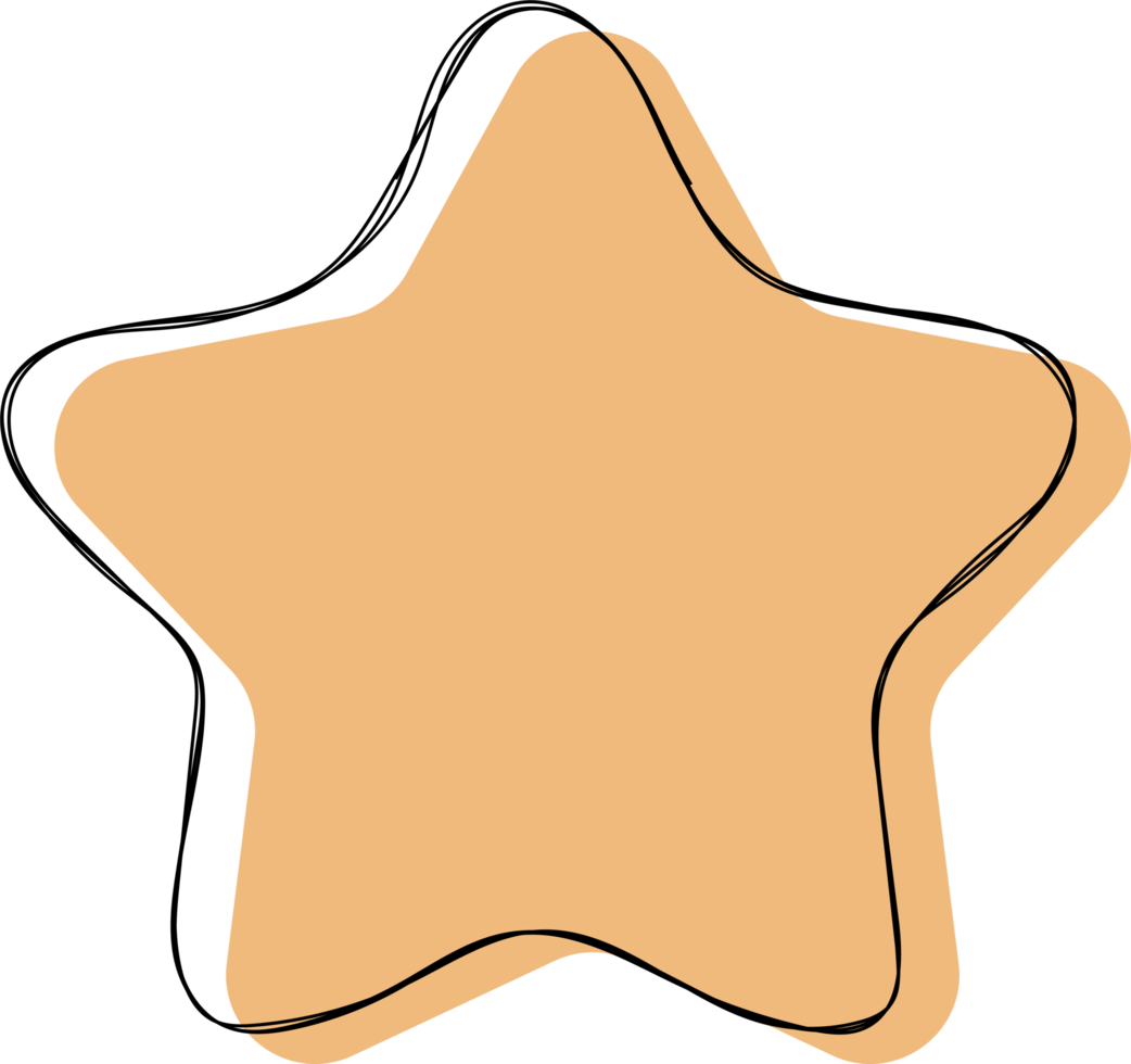 Hand drawn colored star banner png