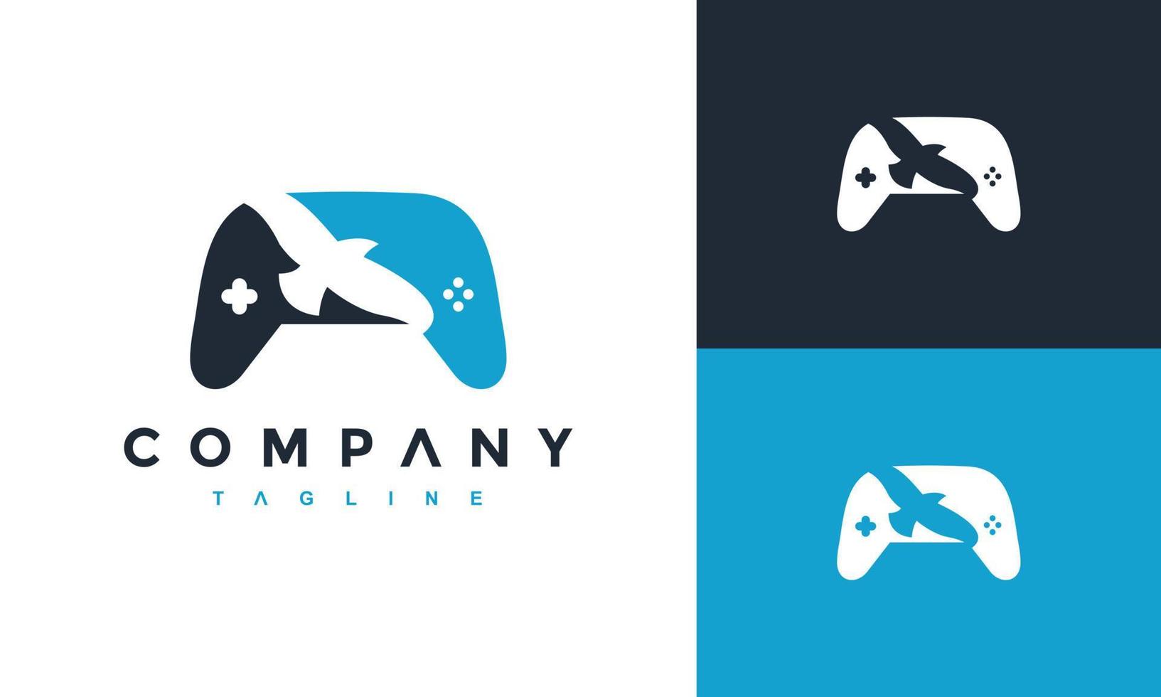 eagle logo game controller vector