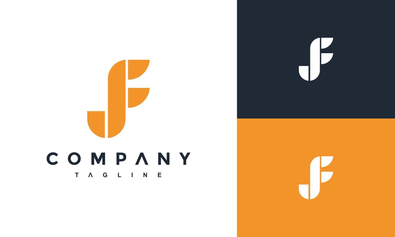 monogram letter JF logo vector