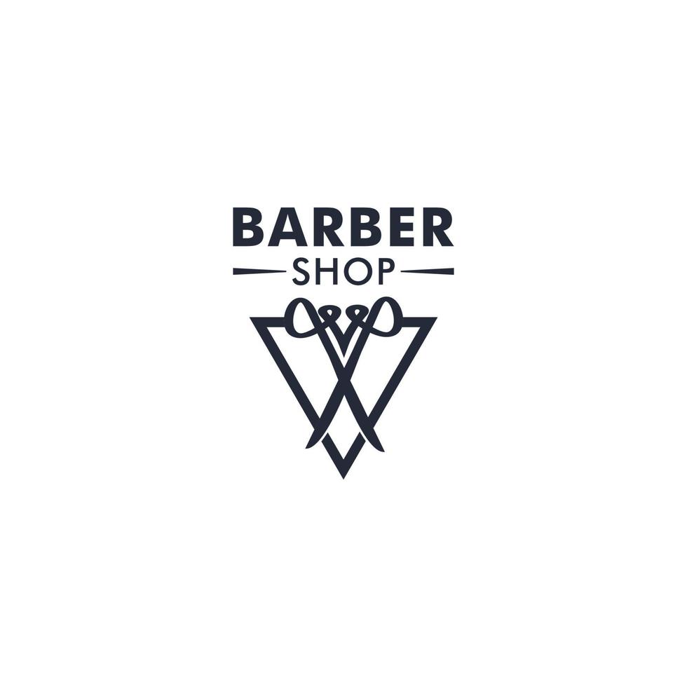 Barbershop simple minimalist logo design with elegant ornament vector