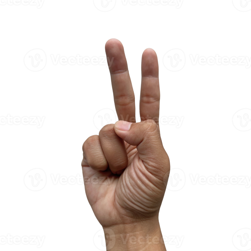 Peace hand two finger Sign photo image png