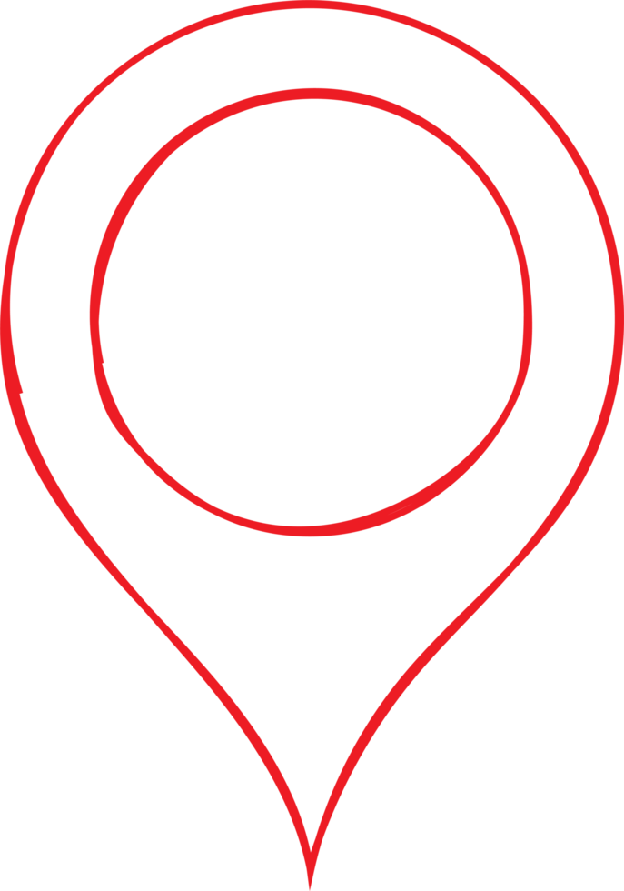 Hand drawn map pointer pin clip art png