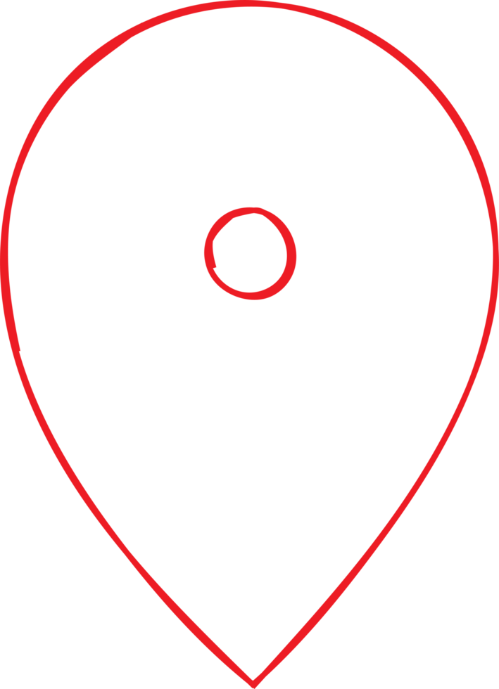 Hand drawn map pointer pin clip art png
