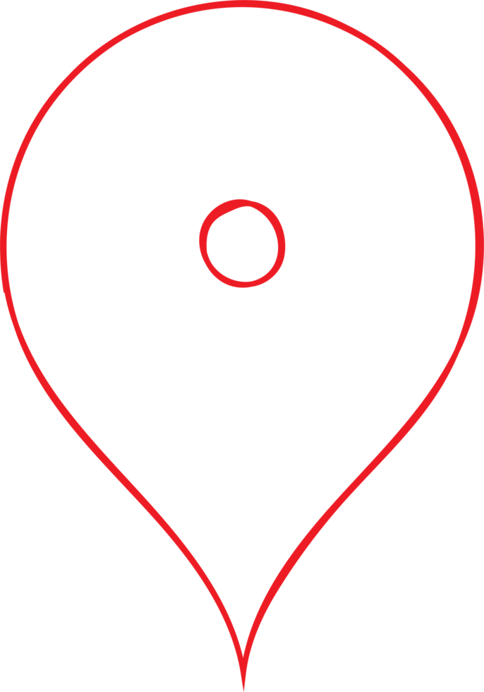 Hand drawn map pointer pin clip art png